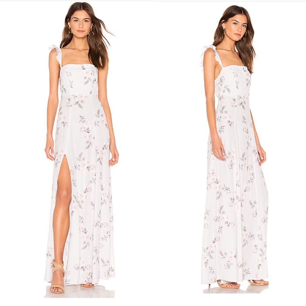 Flynn skye Bardot maxi dress vintage drama revolve
